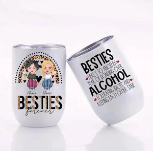 Customized Bestie Here's To Another Year 12 oz Wine Tumbler