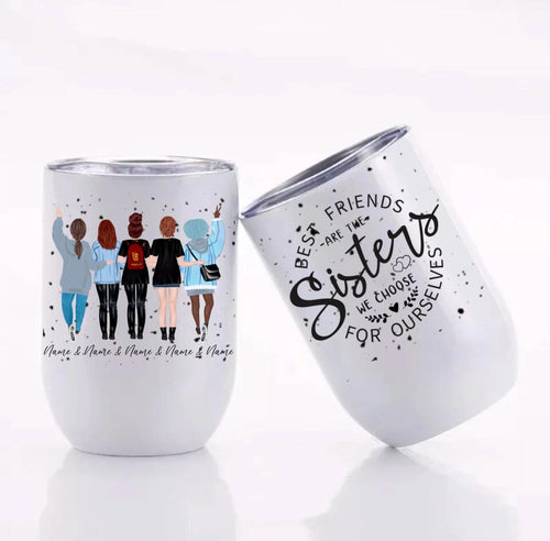Customized 5 Best Friends Tumblers Instant Mockup