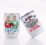 Customized Coworker Gift - A Job Made Us Coworkers  But Our Sarcasm & Inappropriate Conversations Made Us Friends Wine Tumbler