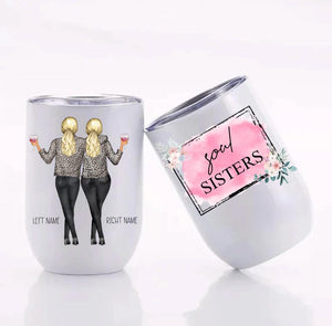 Customized Soul Sisters - Multiple Quotes 12 oz Wine Tumbler