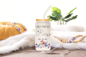 I Miss Your Face 16 oz Can Glass Tumbler