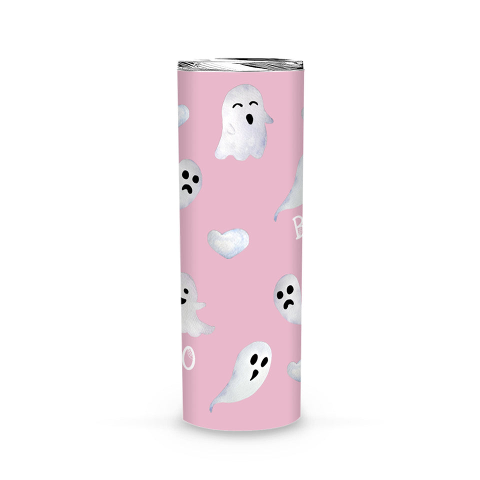 Cute Pink Ghost 20 oz Skinny Tumbler