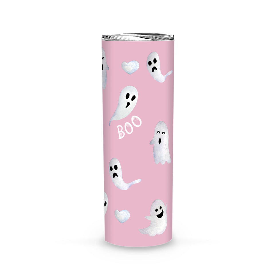 Cute Pink Ghost 20 oz Skinny Tumbler