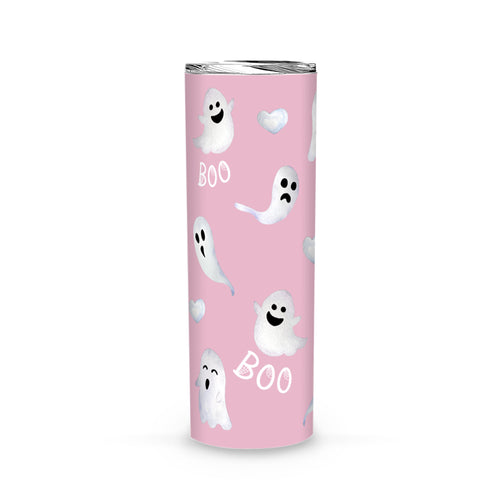 Cute Pink Ghost 20 oz Skinny Tumbler