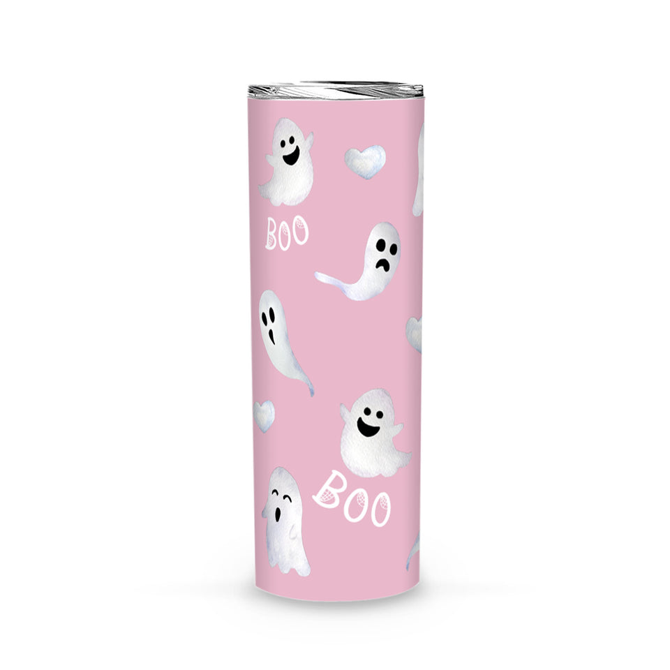 Cute Pink Ghost 20 oz Skinny Tumbler