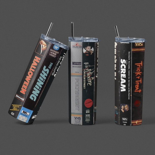 Halloween Horror Movies Vintage VHS 20 oz Skinny Tumbler